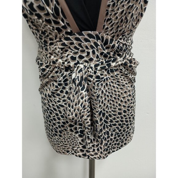 VTG Y2K BCBGMaxazria Womens Babydoll Halter Top Small Animal Print Coquette - Picture 3 of 8